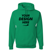 Jerzees Unisex NuBlend® Hooded Sweatshirt, Kelly, Front view, Mockup