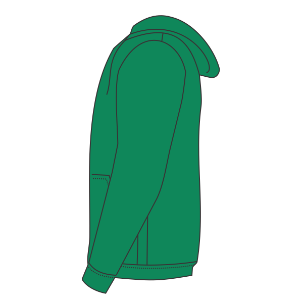 Jerzees Unisex NuBlend® Hooded Sweatshirt, Kelly, Left Sleeve view