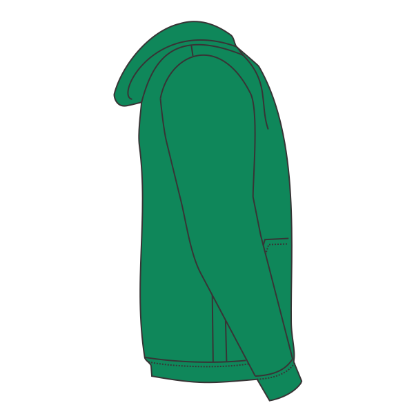Jerzees Unisex NuBlend® Hooded Sweatshirt, Kelly, Right Sleeve view
