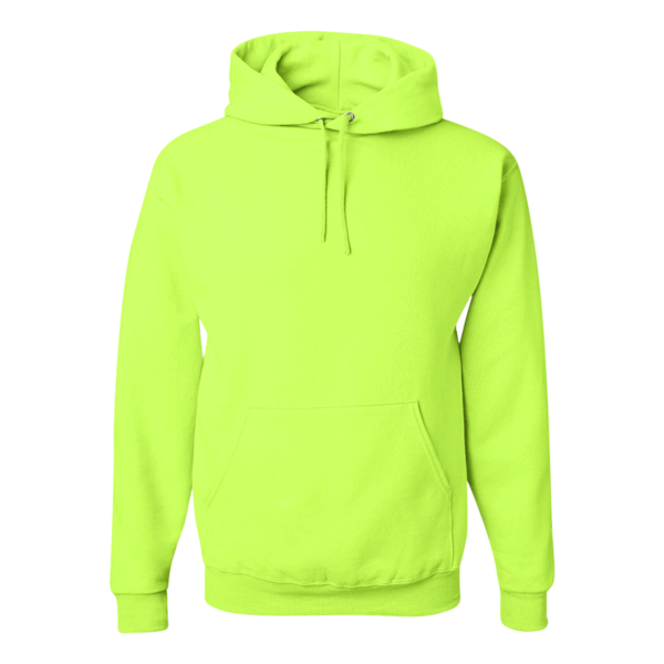 Jerzees Unisex NuBlend® Hooded Sweatshirt, Safety Green, Front view