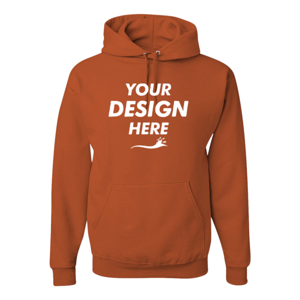 Jerzees Unisex NuBlend® Hooded Sweatshirt, Texas Orange, Front view, Mockup