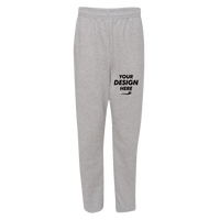 Jerzees Unisex NuBlend® Open-Bottom Sweatpants with Pockets, Athletic Heather, Front view, Mockup