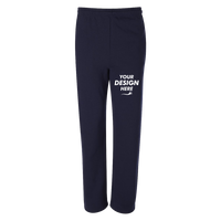 Jerzees Unisex NuBlend® Open-Bottom Sweatpants with Pockets, J. Navy, Front view, Mockup