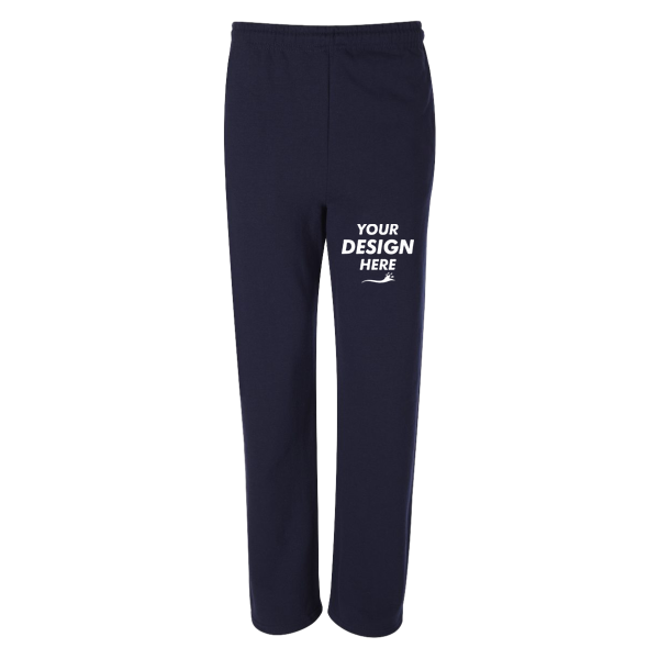 Jerzees Unisex NuBlend® Open-Bottom Sweatpants with Pockets, J. Navy, Front view, Mockup