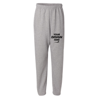 Jerzees Unisex NuBlend® Open-Bottom Sweatpants with Pockets, Oxford, Front view, Mockup