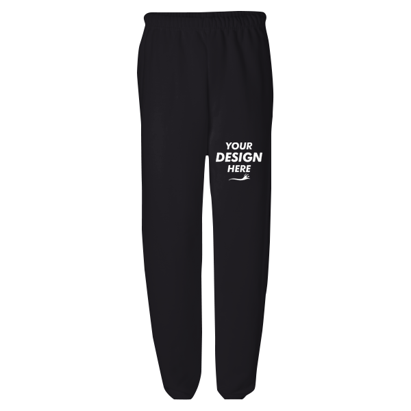 Jerzees Unisex NuBlend® Sweatpants, Black, Front view, Mockup