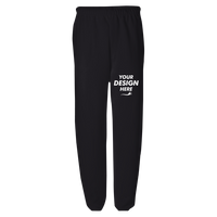 Jerzees Unisex NuBlend® Sweatpants, Black, Front view, Mockup
