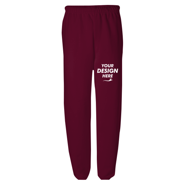 Jerzees Unisex NuBlend® Sweatpants, Maroon, Front view, Mockup