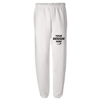Jerzees Unisex NuBlend® Sweatpants, White, Front view, Mockup