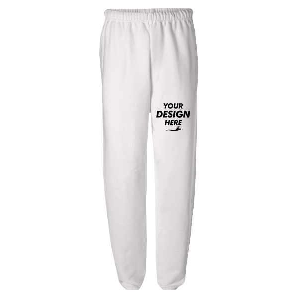 Jerzees Unisex NuBlend® Sweatpants, White, Front view, Mockup