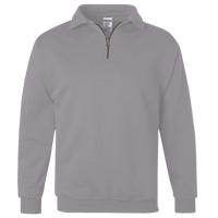 Jerzees Unisex Nublend® Cadet Collar Quarter-Zip Sweatshirt, Ash, Front view