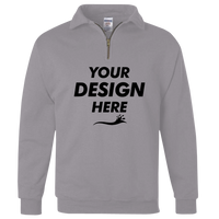 Jerzees Unisex Nublend® Cadet Collar Quarter-Zip Sweatshirt, Ash, Front view, Mockup