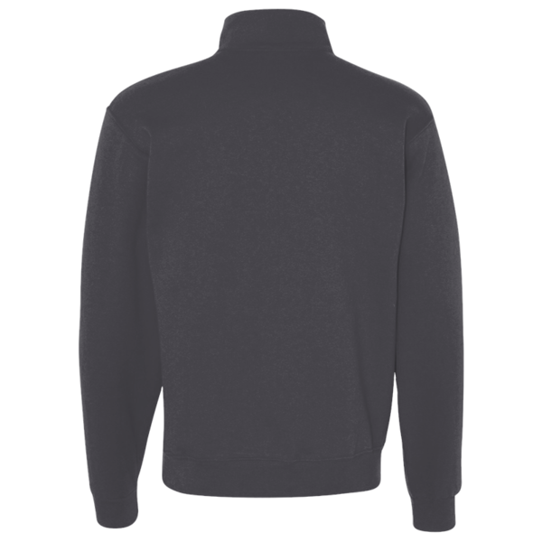 Jerzees Unisex Nublend® Cadet Collar Quarter-Zip Sweatshirt, Black Heather, Back view