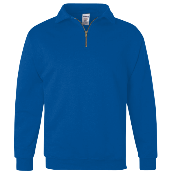 Jerzees Unisex Nublend® Cadet Collar Quarter-Zip Sweatshirt, Royal, Front view