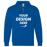 Jerzees Unisex Nublend® Cadet Collar Quarter-Zip Sweatshirt, Royal, Front view, Mockup