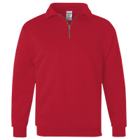 Jerzees Unisex Nublend® Cadet Collar Quarter-Zip Sweatshirt, True Red, Front view