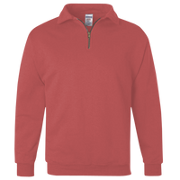 Jerzees Unisex Nublend® Cadet Collar Quarter-Zip Sweatshirt, Vintage Heather Red, Front view
