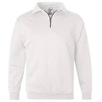 Jerzees Unisex Nublend® Cadet Collar Quarter-Zip Sweatshirt, White, Front view