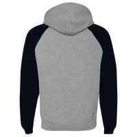 Jerzees Unisex Nublend® Colorblocked Raglan Hooded Sweatshirt, Oxford / Black, Back view