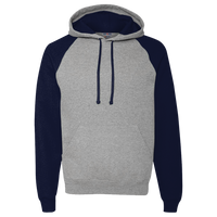 Jerzees Unisex Nublend® Colorblocked Raglan Hooded Sweatshirt, Oxford / J. Navy, Front view