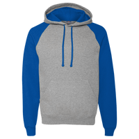 Jerzees Unisex Nublend® Colorblocked Raglan Hooded Sweatshirt, Oxford / Royal, Front view