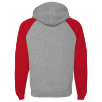 Jerzees Unisex Nublend® Colorblocked Raglan Hooded Sweatshirt, Oxford / True Red, Back view