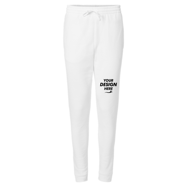 Jerzees Unisex Nublend® Joggers, White, Front view, Mockup