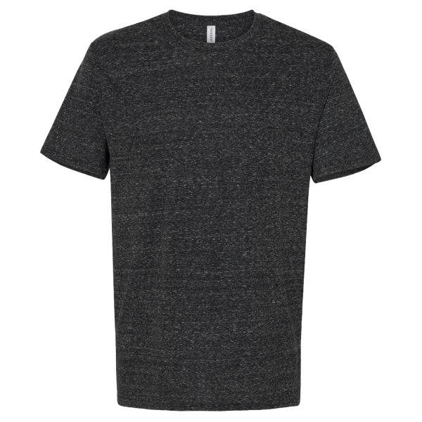 Jerzees Unisex Snow Heather Jersey T-Shirt, Black Ink, Front view