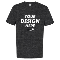 Jerzees Unisex Snow Heather Jersey T-Shirt, Black Ink, Front view, Mockup