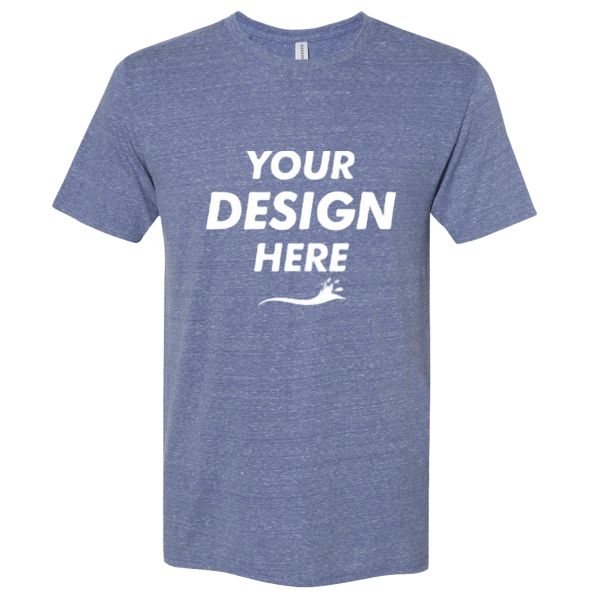 Jerzees Unisex Snow Heather Jersey T-Shirt, Denim, Front view, Mockup