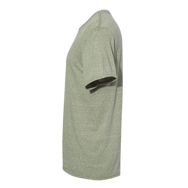 Jerzees Unisex Snow Heather Jersey T-Shirt, Military Green, Left Sleeve view