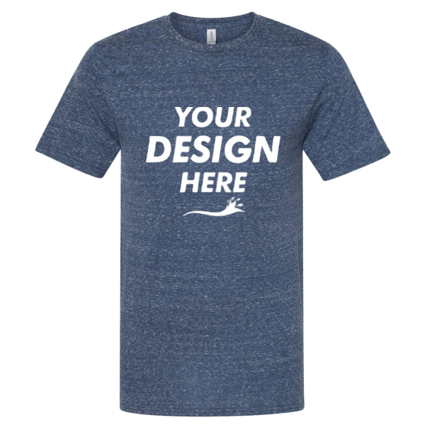 Jerzees Unisex Snow Heather Jersey T-Shirt, Navy, Front view, Mockup
