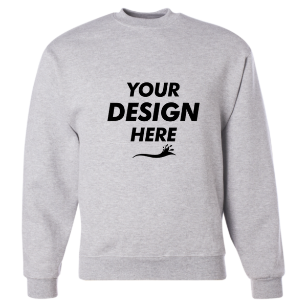 Jerzees Unisex Super Sweats NuBlend® Crewneck Sweatshirt, Ash, Front view, Mockup