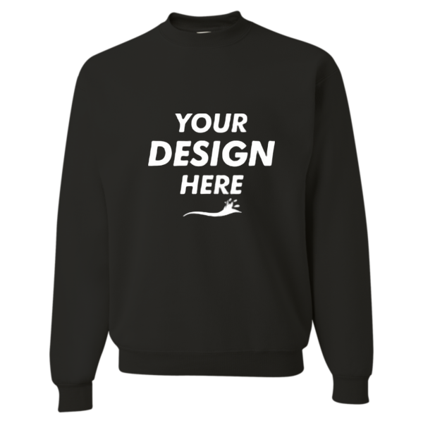 Jerzees Unisex Super Sweats NuBlend® Crewneck Sweatshirt, Black, Front view, Mockup