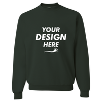 Jerzees Unisex Super Sweats NuBlend® Crewneck Sweatshirt, Forest Green, Front view, Mockup