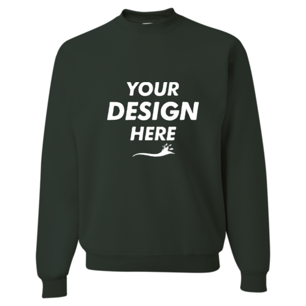 Jerzees Unisex Super Sweats NuBlend® Crewneck Sweatshirt, Forest Green, Front view, Mockup