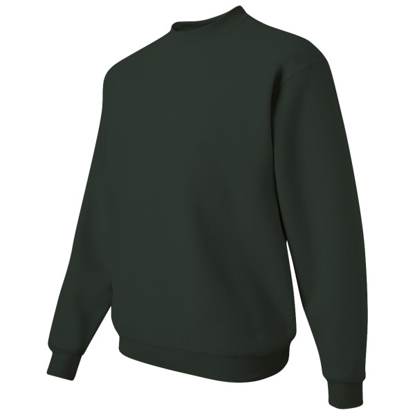 Jerzees Unisex Super Sweats NuBlend® Crewneck Sweatshirt, Forest Green, Left Sleeve view