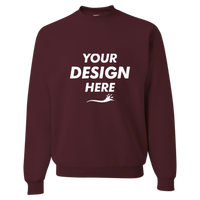 Jerzees Unisex Super Sweats NuBlend® Crewneck Sweatshirt, Maroon, Front view, Mockup