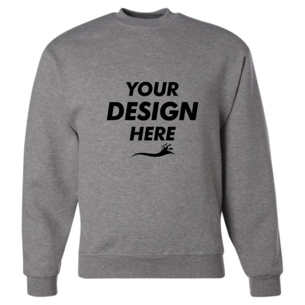 Jerzees Unisex Super Sweats NuBlend® Crewneck Sweatshirt, Oxford, Front view, Mockup