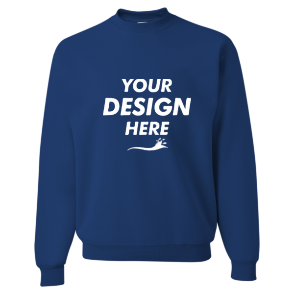 Jerzees Unisex Super Sweats NuBlend® Crewneck Sweatshirt, Royal, Front view, Mockup