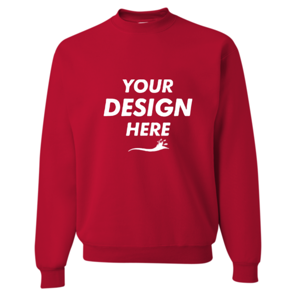 Jerzees Unisex Super Sweats NuBlend® Crewneck Sweatshirt, True Red, Front view, Mockup
