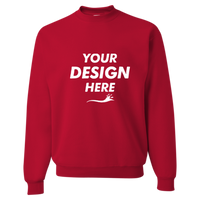 Jerzees Unisex Super Sweats NuBlend® Crewneck Sweatshirt, True Red, Front view, Mockup