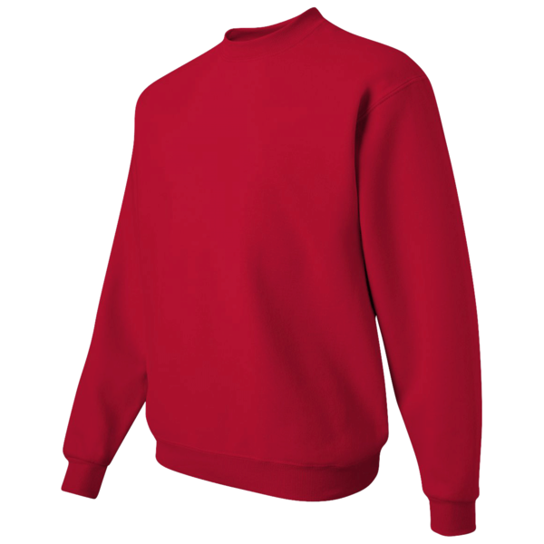 Jerzees Unisex Super Sweats NuBlend® Crewneck Sweatshirt, True Red, Left Sleeve view
