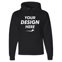 Jerzees Unisex Super Sweats NuBlend® Hooded Sweatshirt, Black, Front view, Mockup