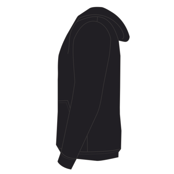 Jerzees Unisex Super Sweats NuBlend® Hooded Sweatshirt, Black, Left Leg (Long) view