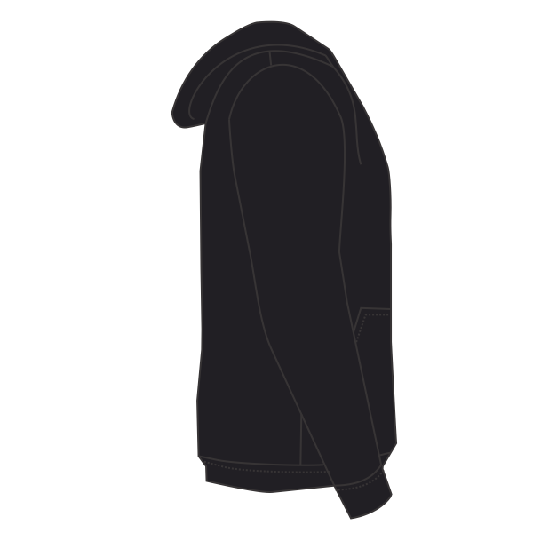 Jerzees Unisex Super Sweats NuBlend® Hooded Sweatshirt, Black, Right Leg (Long) view