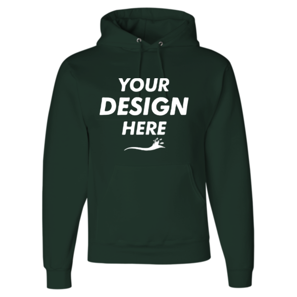 Jerzees Unisex Super Sweats NuBlend® Hooded Sweatshirt, Forest Green, Front view, Mockup