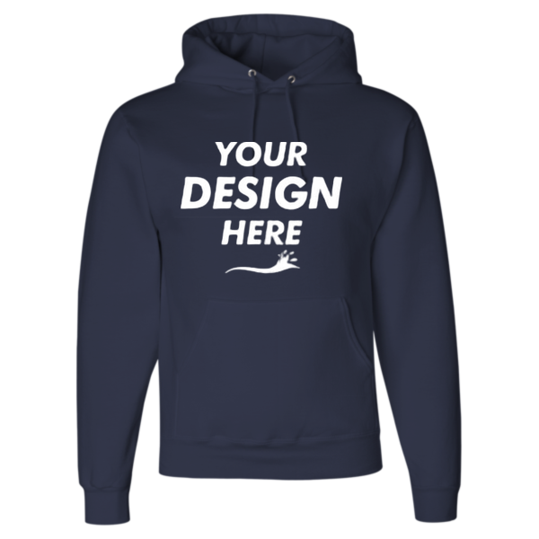 Jerzees Unisex Super Sweats NuBlend® Hooded Sweatshirt, J. Navy, Front view, Mockup