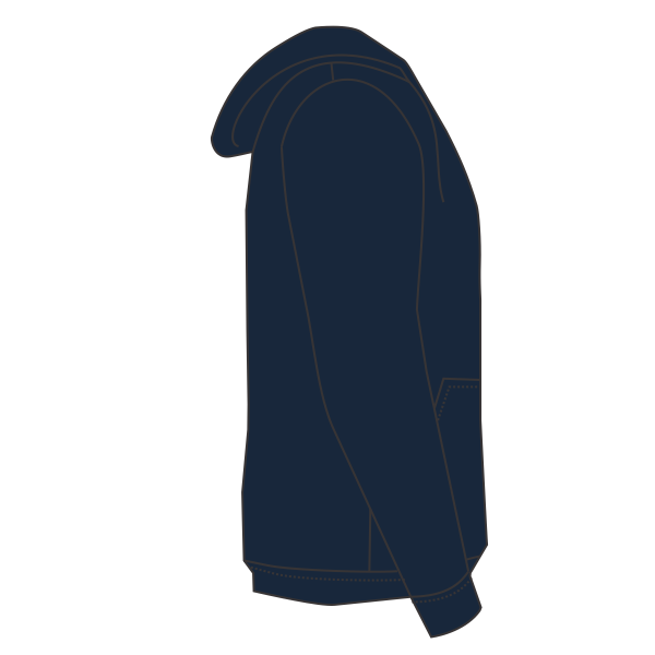 Jerzees Unisex Super Sweats NuBlend® Hooded Sweatshirt, J. Navy, Right Leg (Long) view