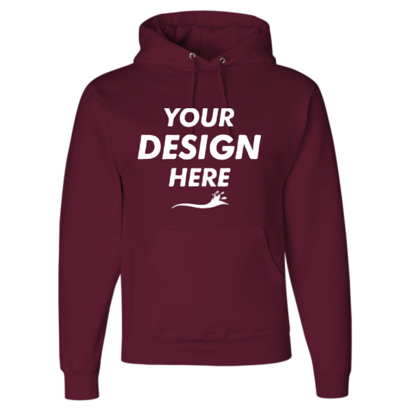 Jerzees Unisex Super Sweats NuBlend® Hooded Sweatshirt, Maroon, Front view, Mockup